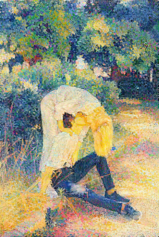 Kiss in a strange position