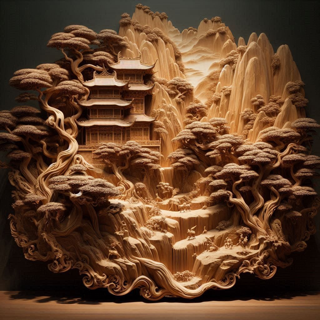 Japanese carved wood