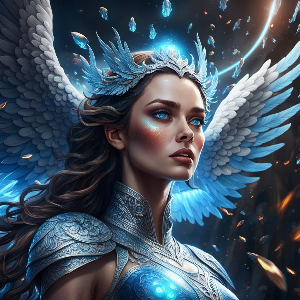 Angel Girl Emerges from God Diary, Detailed Illustration