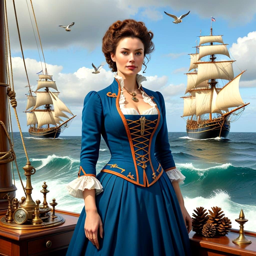 Vibrant Still Life with Navigational Instruments and Stormy ...