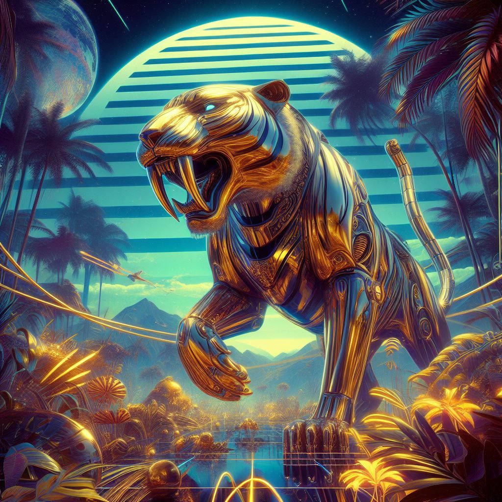 hajime sorayama retro 80s sci-fi futurism cyberpunk golden s...