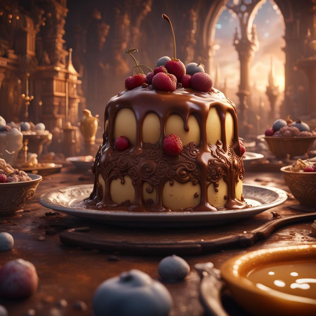 Enjoying ALL the pudding AI Generated Artwork NightCafe Creator