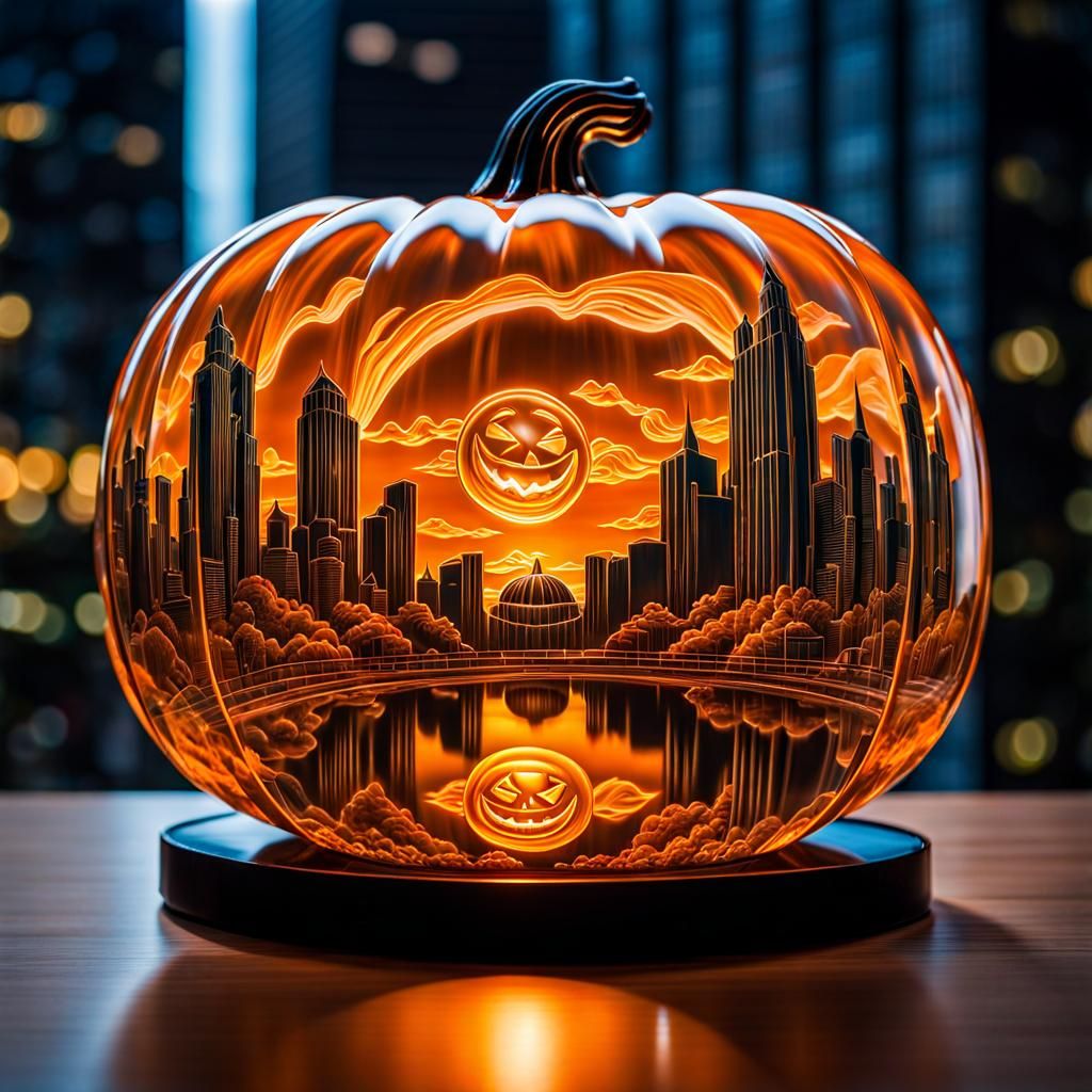 City in a glass Jack-o-lantern  by @Easter Bunny