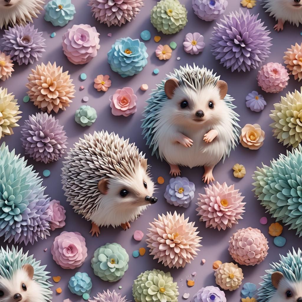Pastel 3D Hedgehog Inspired by Anime Art
