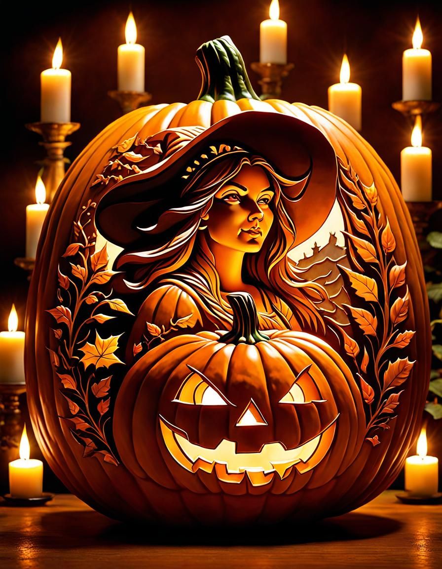 Carved  Pumpkin for Halloween   by @ARTFUL
