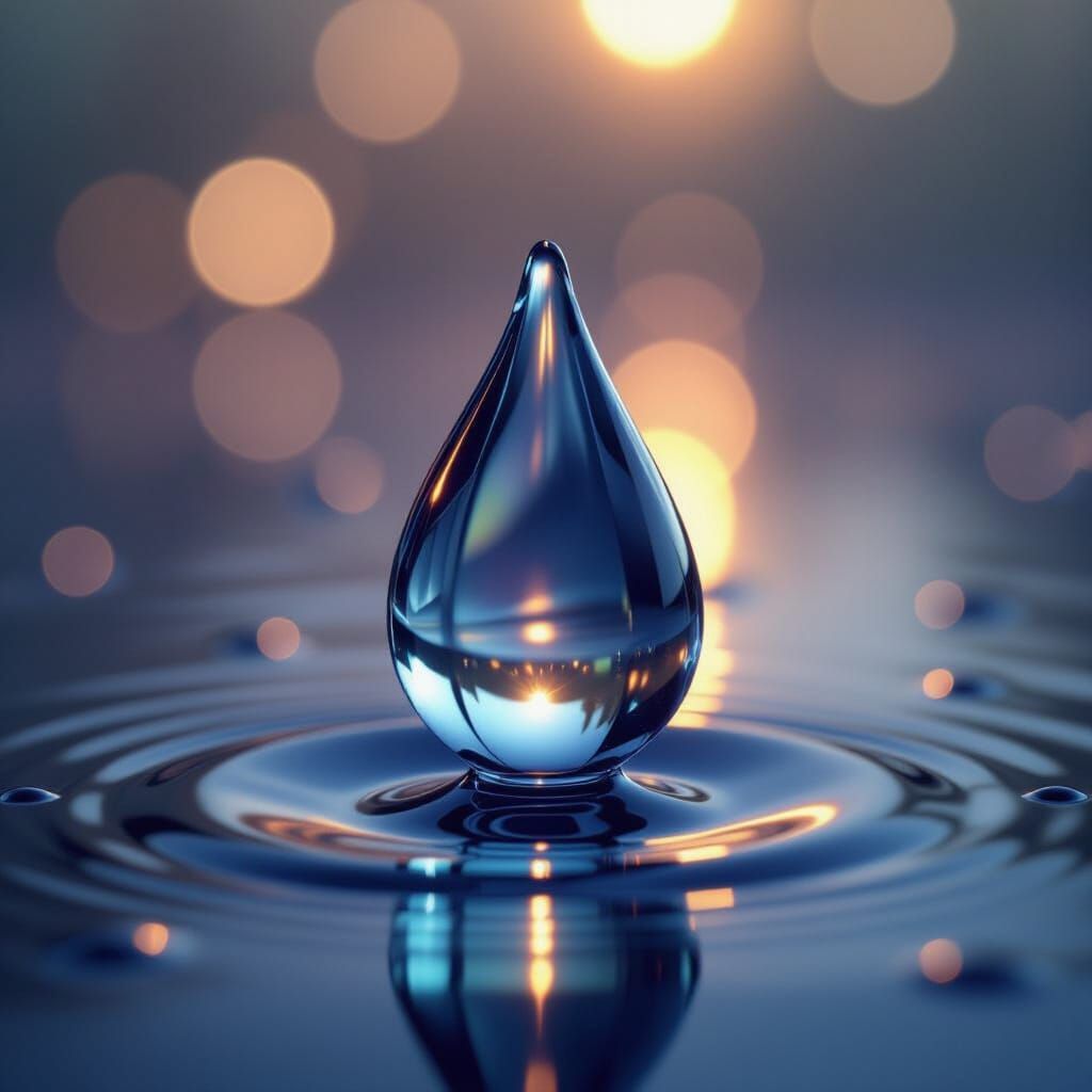 Iridescent Tear Reflecting Emotion