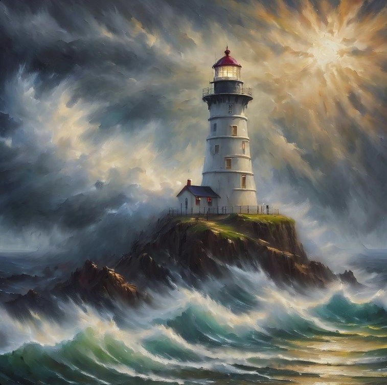 Lighthouse in a storm