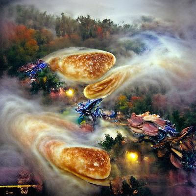Flying pancake galaxy war fight with extra gravy