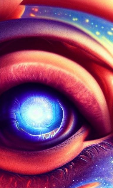 Cosmic eye, cosmic clouds, Artgerm, WLOP, Photograph Taken o...