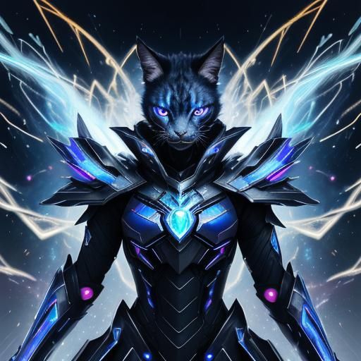 Cyber Lykoi Cat Valkyrie Warrior - AI Generated Artwork - NightCafe Creator