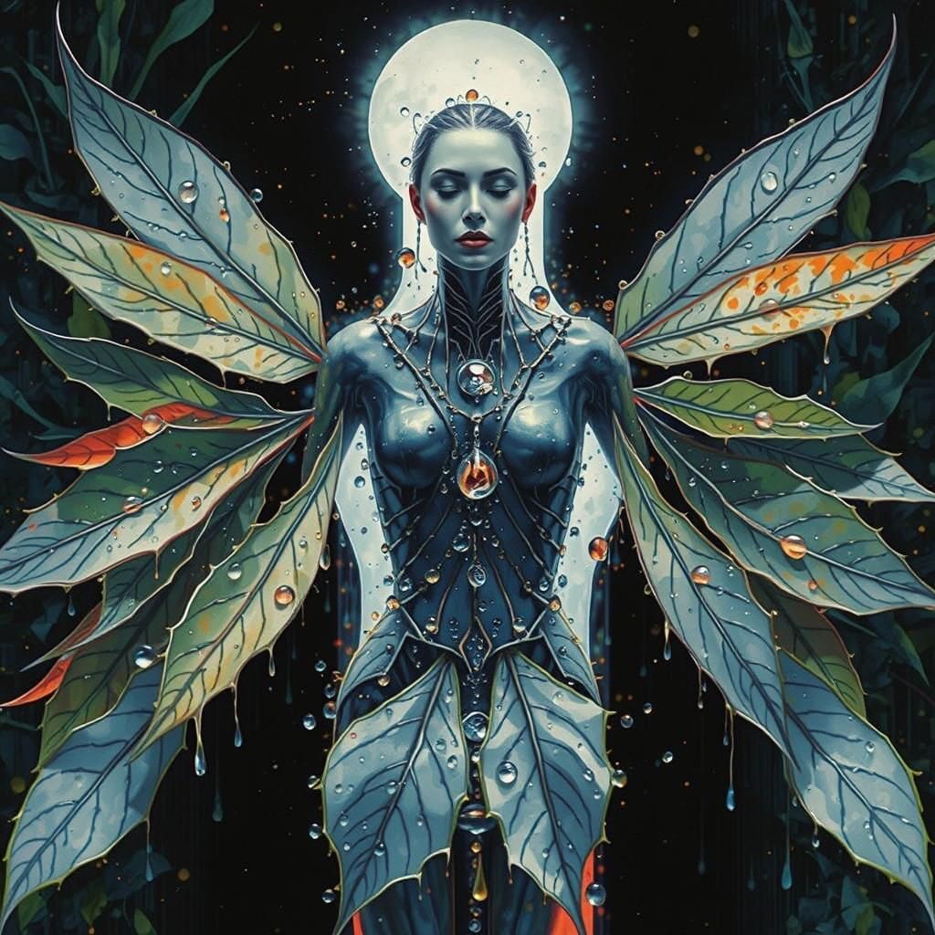 Beautiful dew drops shine in the morning light Je me souviens des