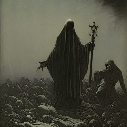 grim reaper claiming damned souls