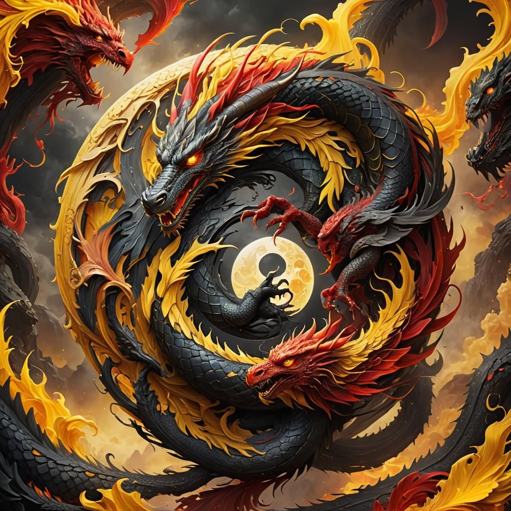 Dragon and phoenix - yin and yang
