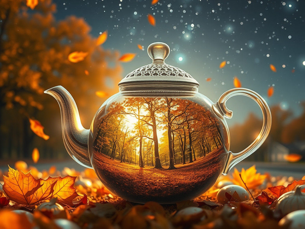 An autumnal cup of tea  by @StriderAiArt