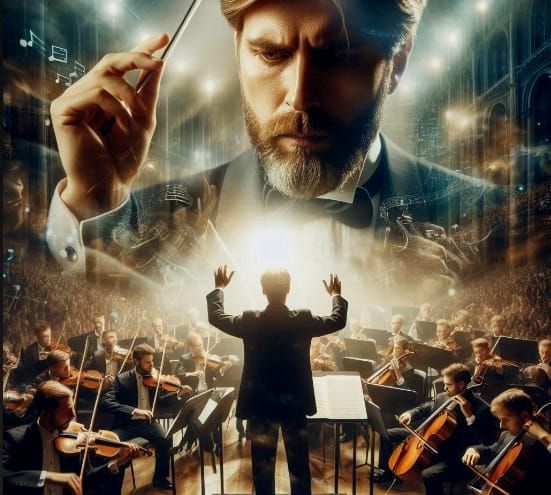 2/07/2025-Double Exposure Conductor and His Orchestra Art By Archangel Tara