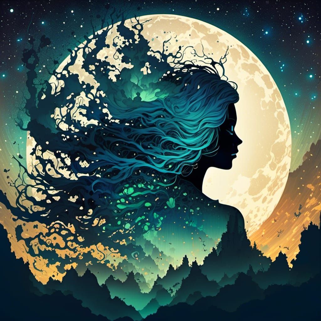 Night Sky Silhouette #2 - Ocean Deep