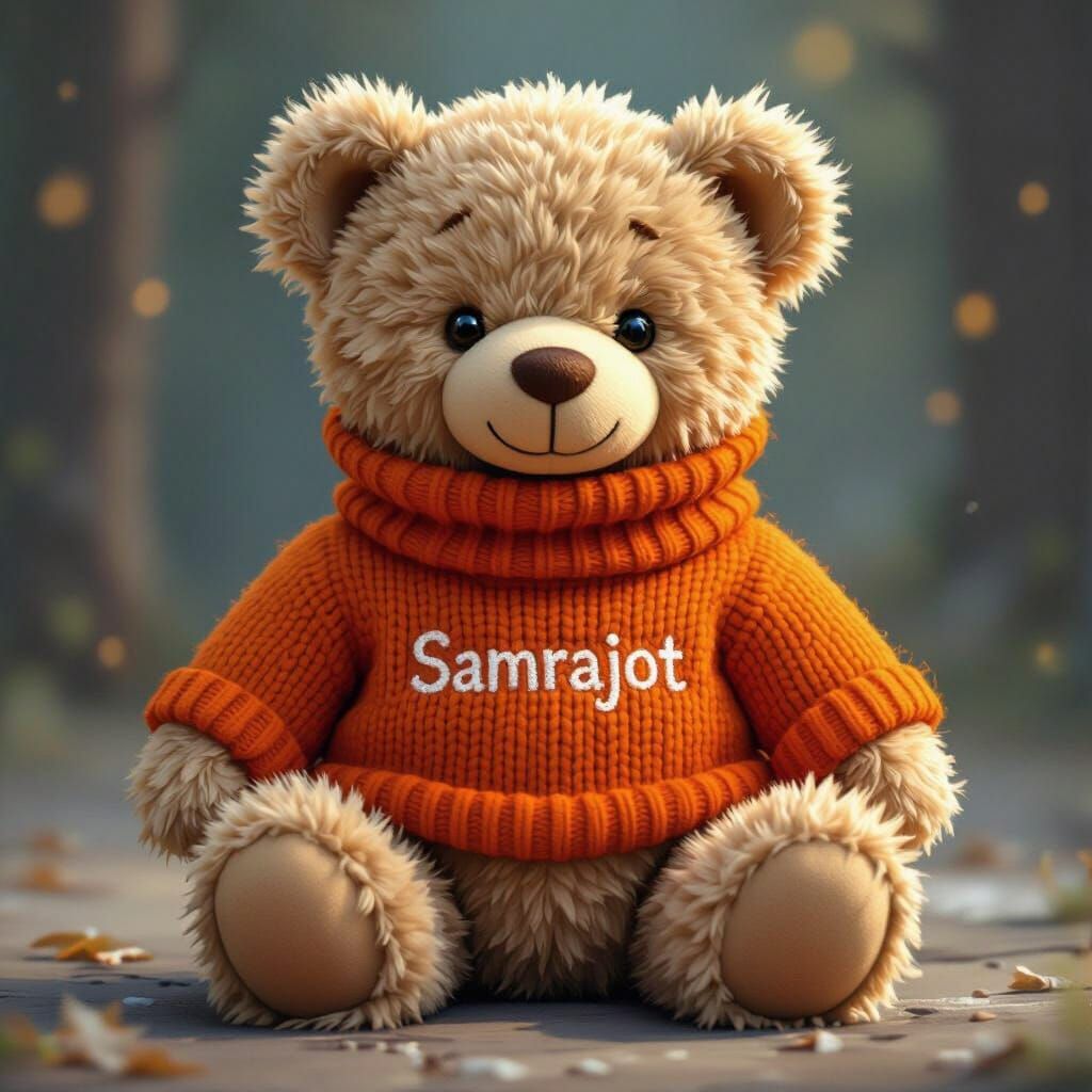 Teddy Bear Wearing Jumper with Embroidered Name