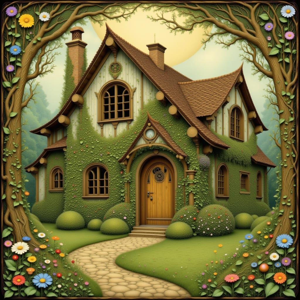 Charming Storybook Cottage in Art Nouveau Style