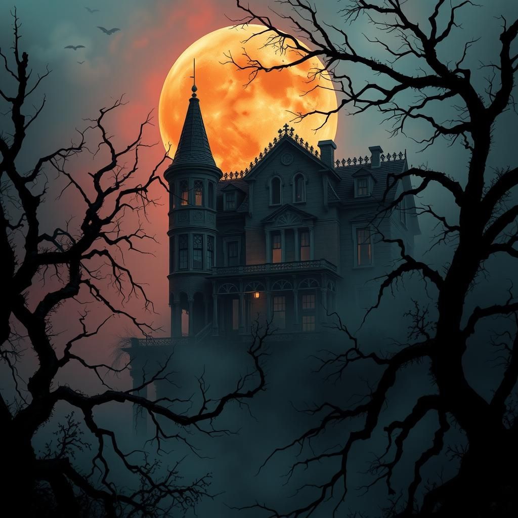 Eerie haunted house on a hill  by @Crystal