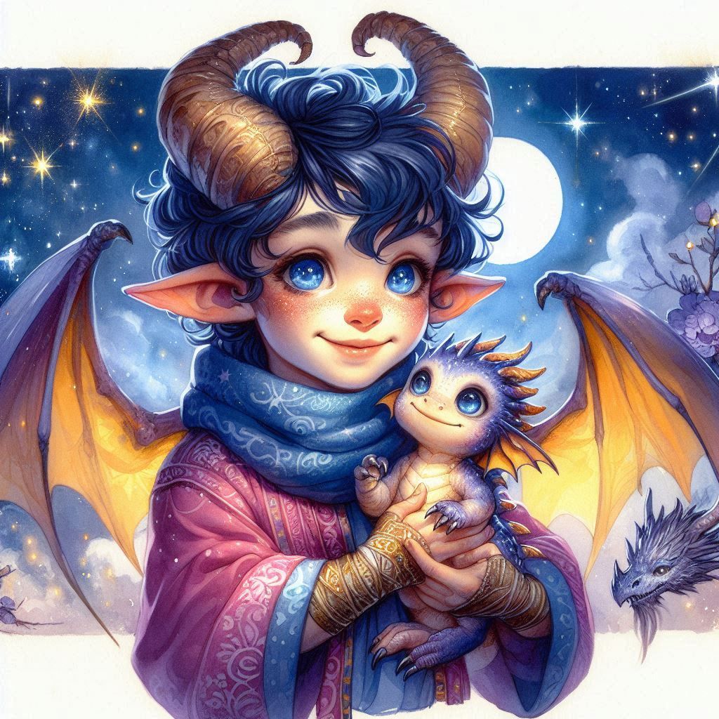 Tiefling with his dearly loved pet 💖  