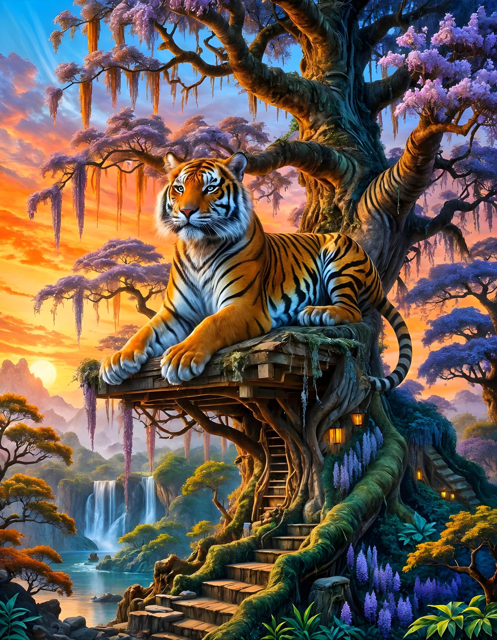 Stripesicle‘s personal perch  by @Tiny Pearl Cat