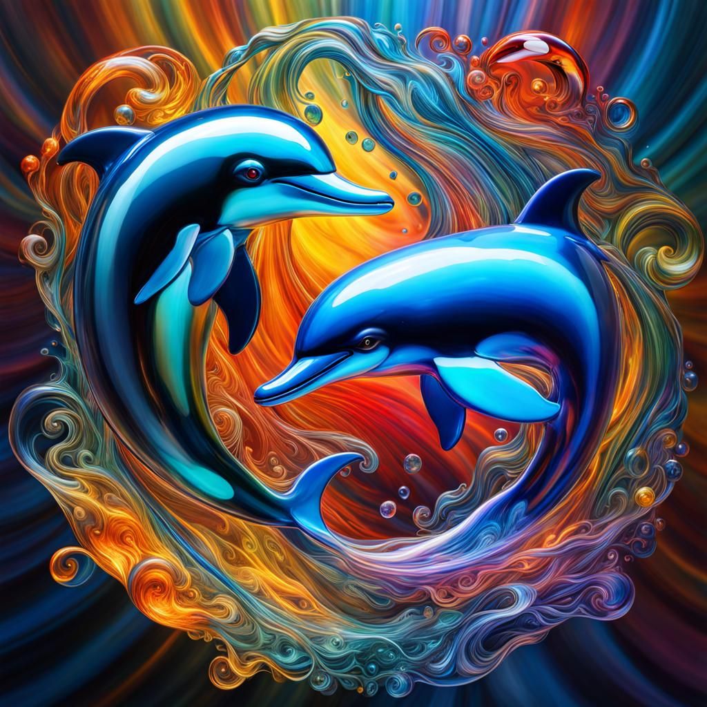 Dancing Dolphins  by @Inari