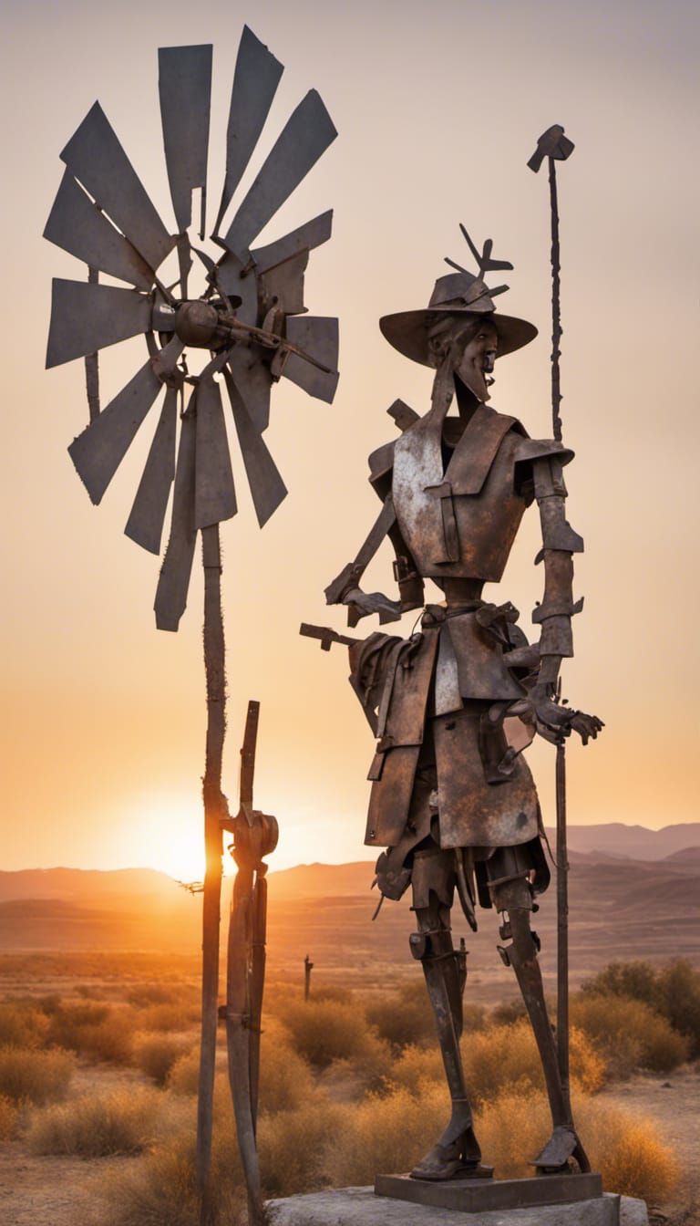 Don Quixote, scrap metal and bolts.