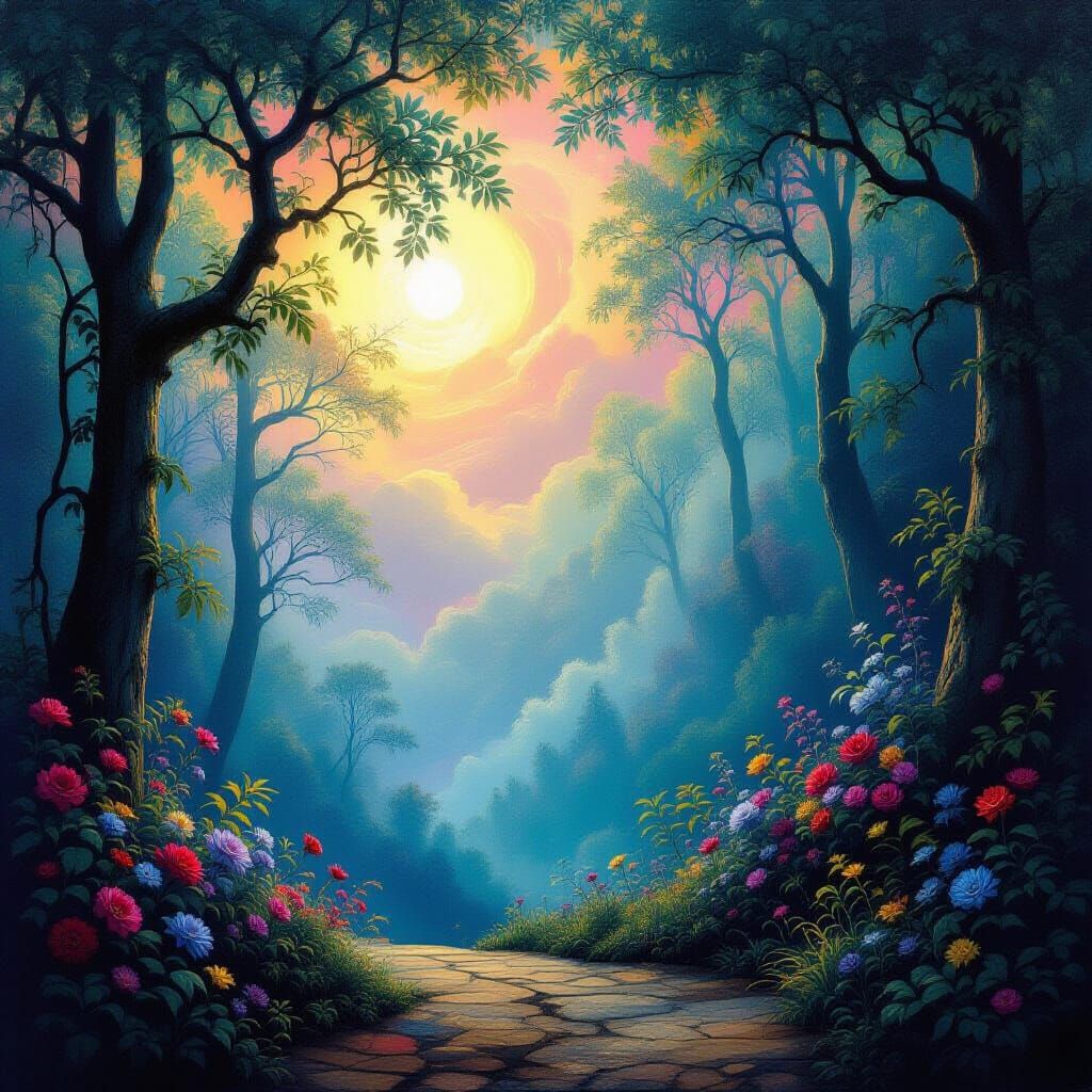 Mystical Ethereal Landscape in Surreal Style