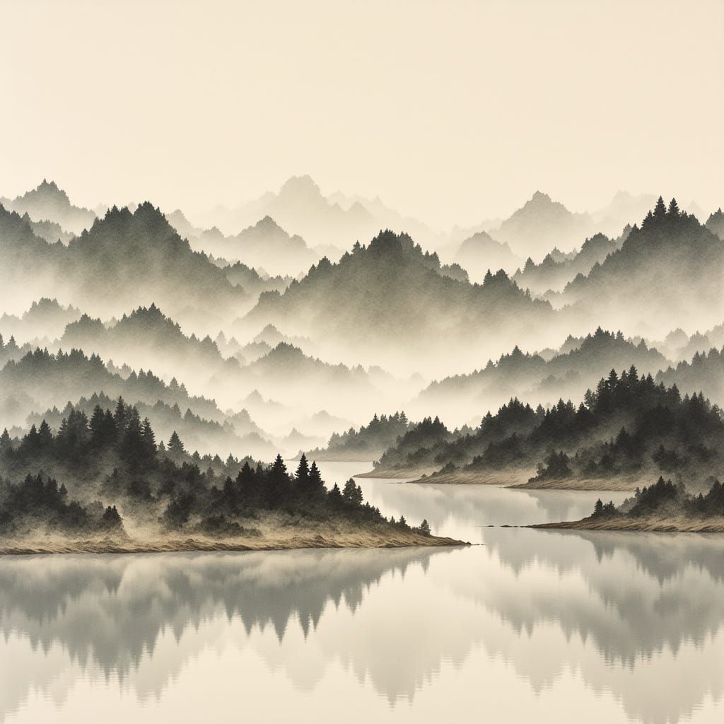 Ink Wash Painting (Sumi-e) <lora:Purples:1.0>