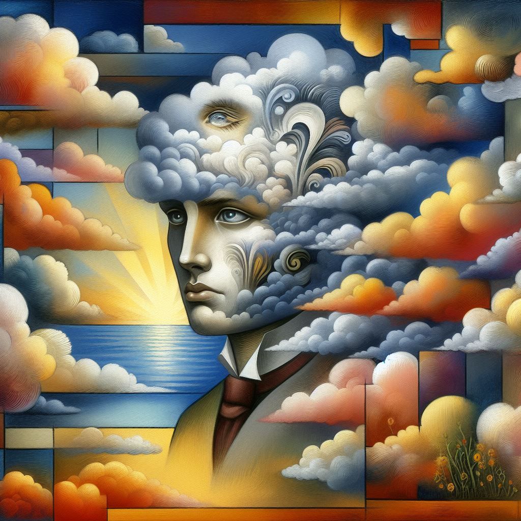 Avoir la tête dans les nuages -To have the head in the cloud...