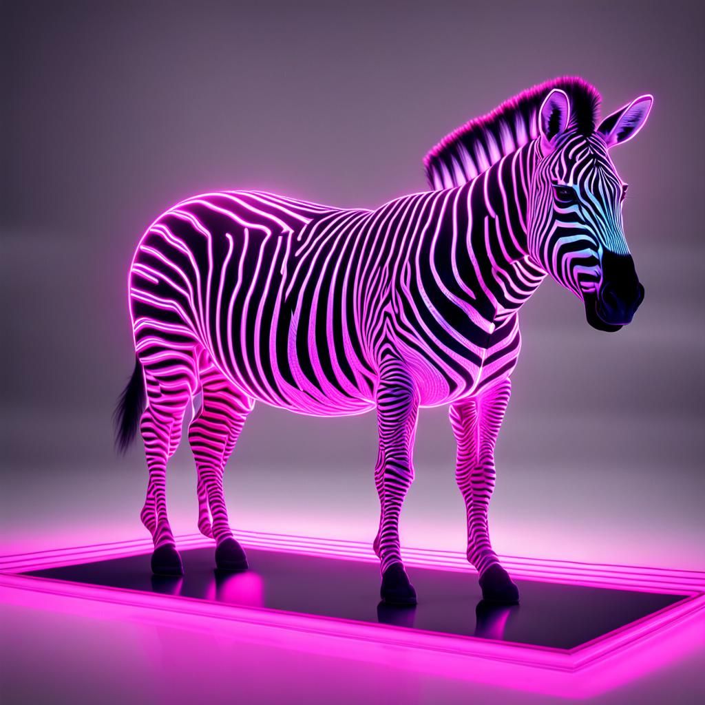  3D hologram of a Zebra