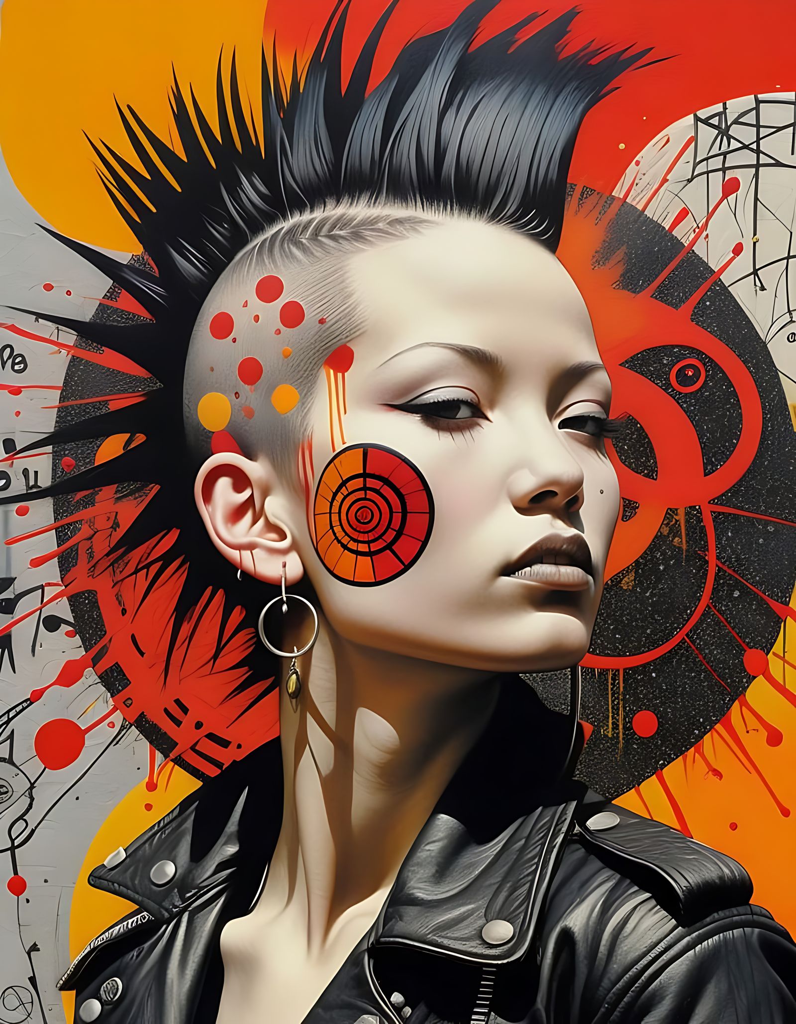 Rebellious Punk Icon in Bright Yellow