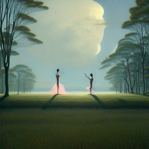 Elegant ballet dancers in a spectacular setting