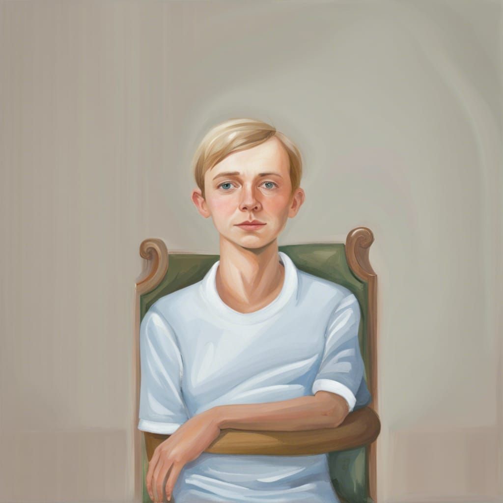 Seated Figure with Distant Sea View Portrait