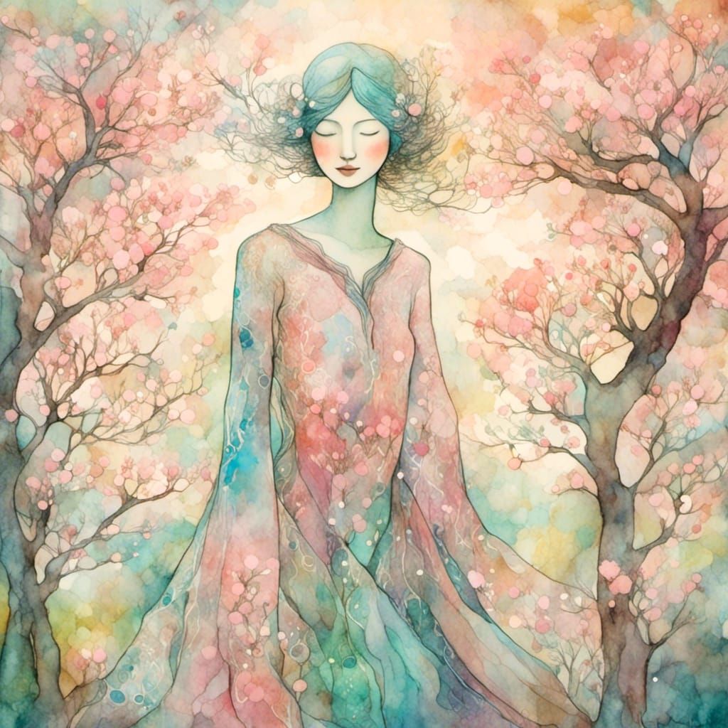 <lora:Liquid Ink:1.0> Watercolor layered merged images of a ...