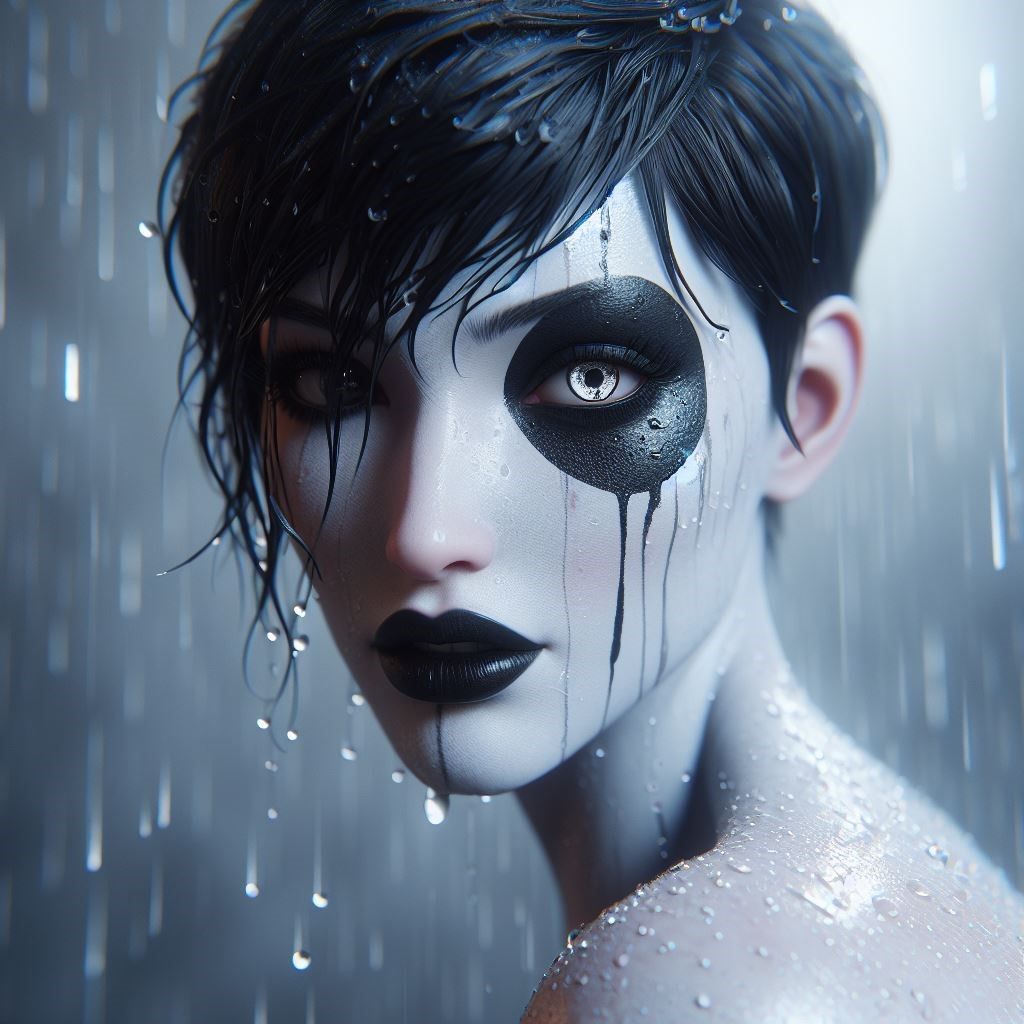 Domino in the rain