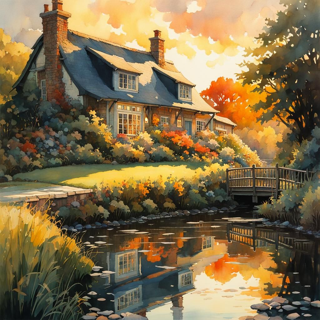 A cottage in the English countryside  by @Mike Ritchie