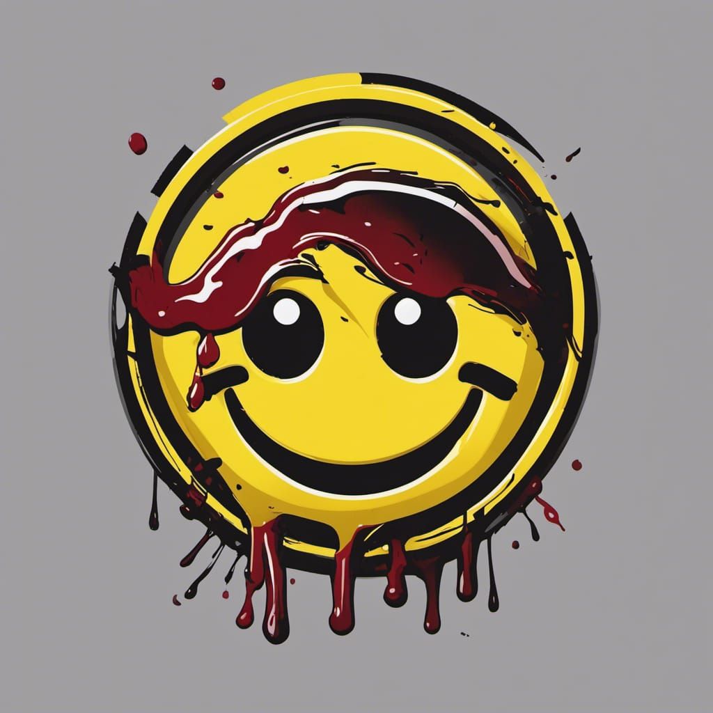 Smiley Face (bleeding variant) - AI Generated Artwork - NightCafe Creator