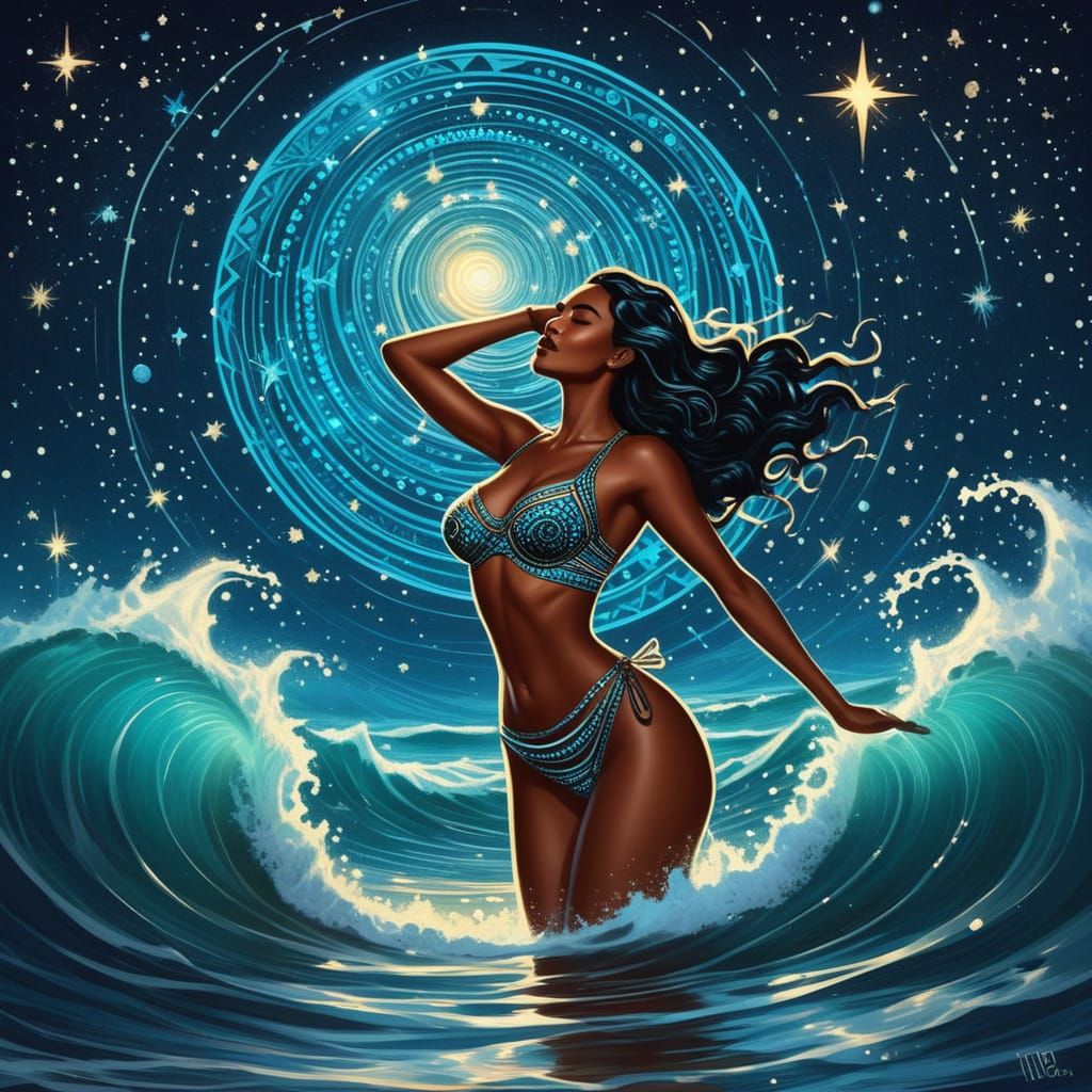 Cosmic Goddess of Dreams in Starlight