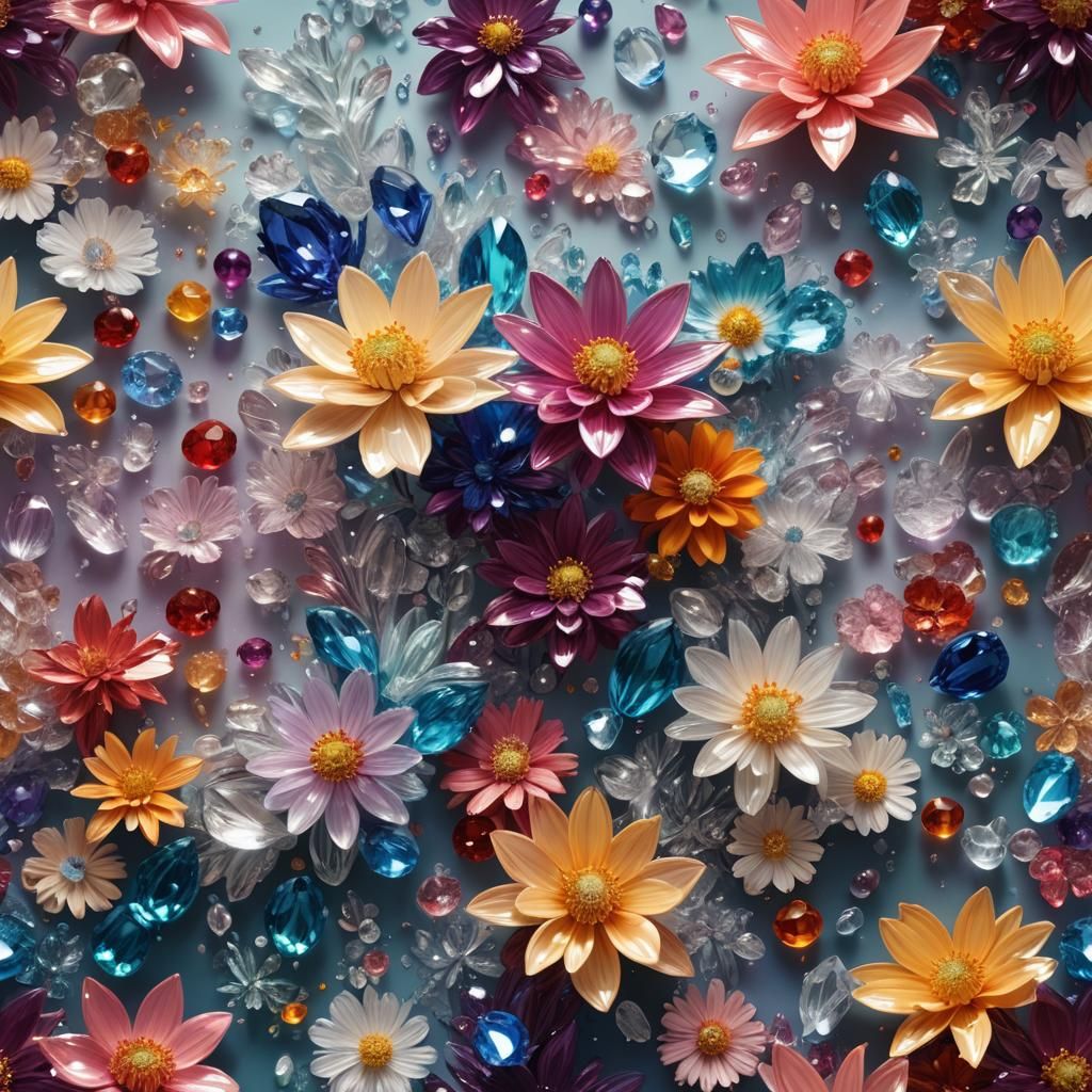 Flowers made of crystals