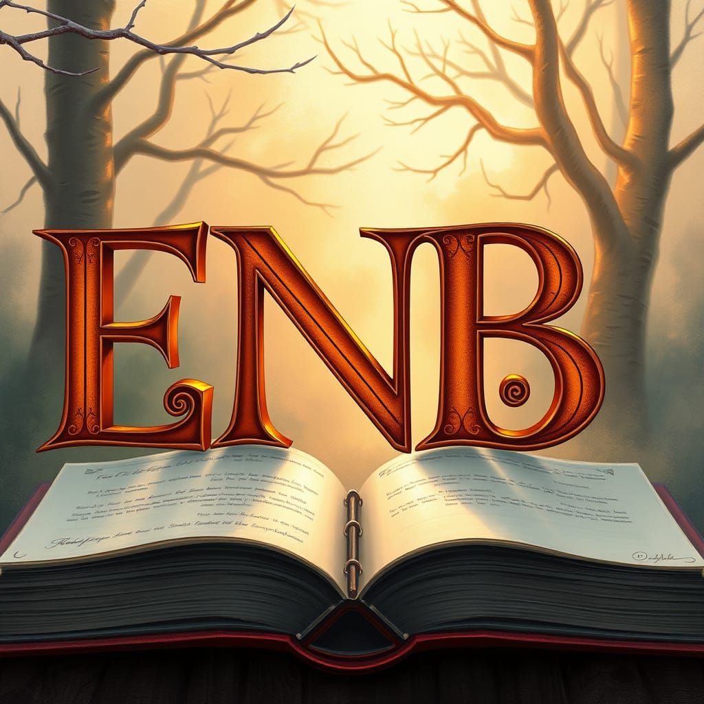 Elegant ENB Letters with Literary Antique Charm