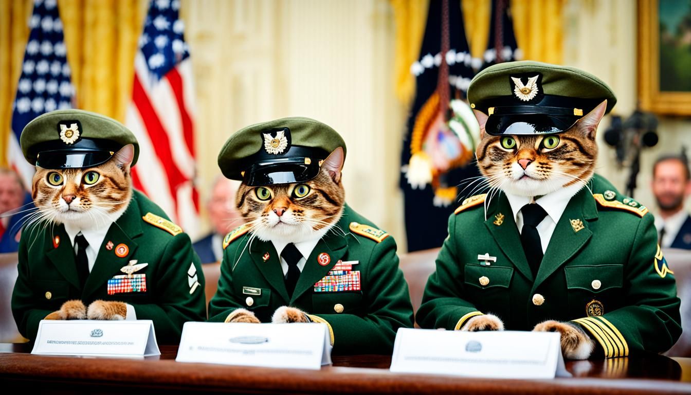 Cats army general , press conference at White House