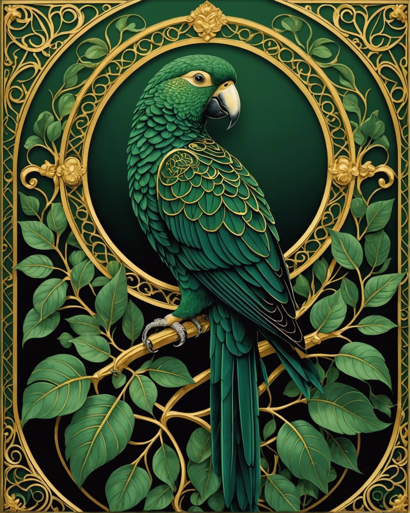 Green parrot  by @Gumnut