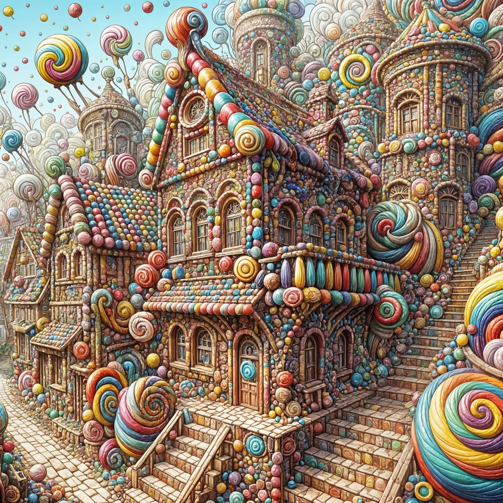 A whimsical candy town  by @Mumbai AI