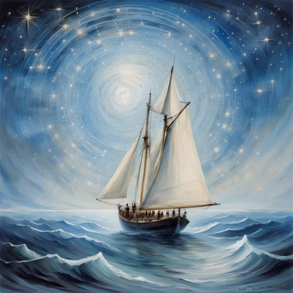 sailboat to new galaxy  by @Bea Poe