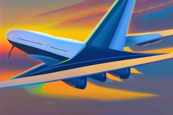 Wing Airways A380-800 Aircraft#8 oil painting by James Gurne...