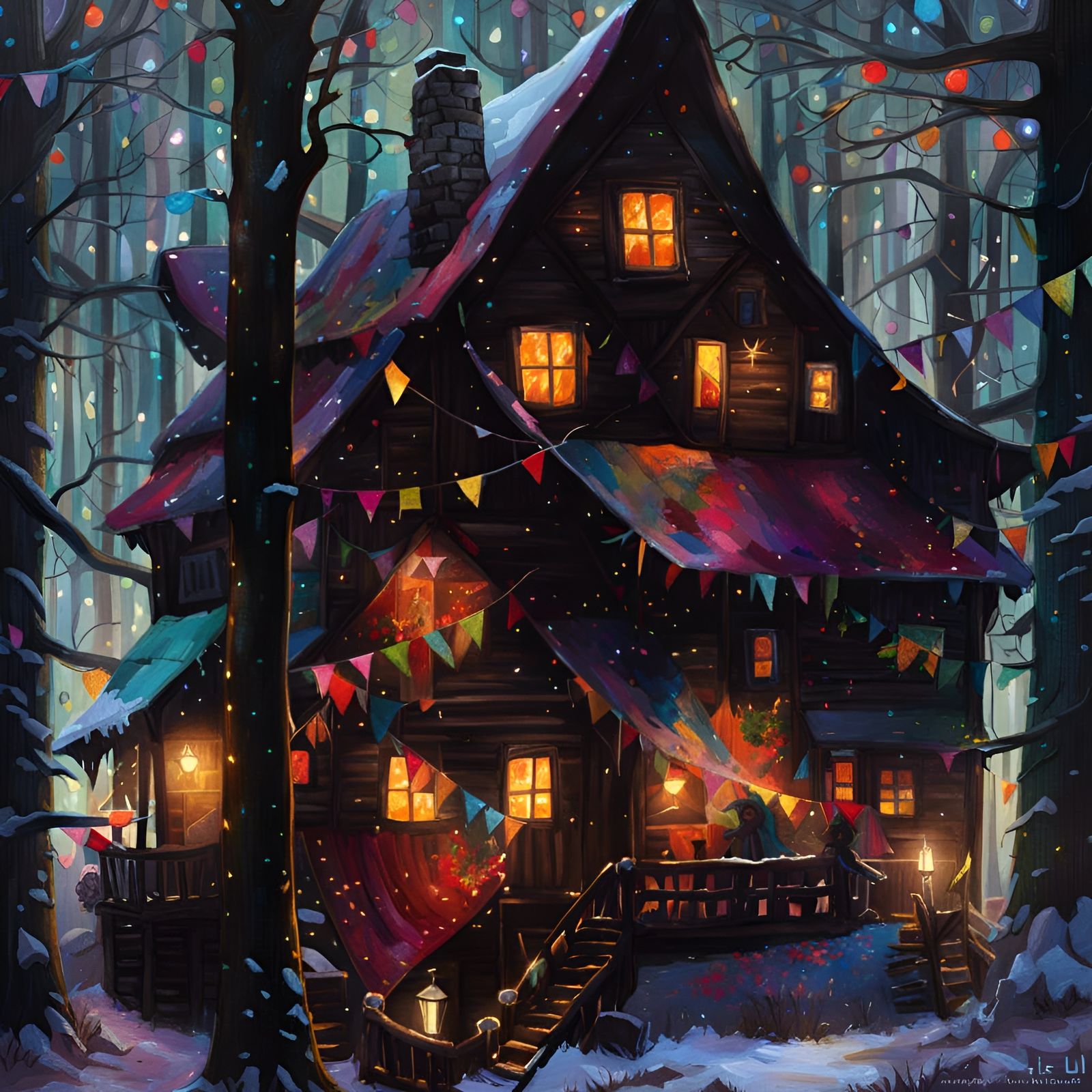 Dream vacation - Cozy warm house in a snowy forest