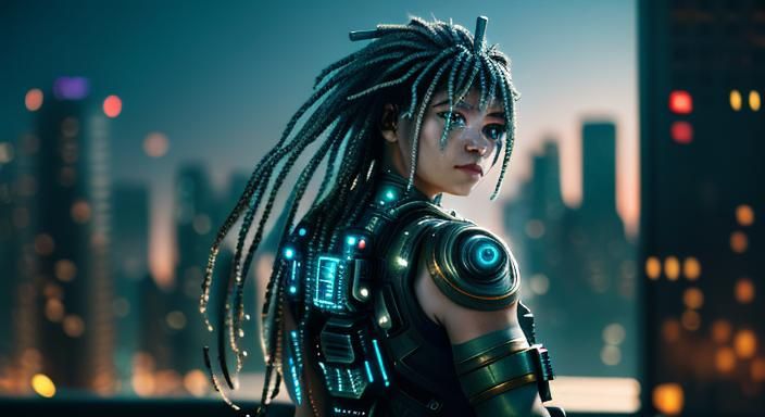 Biopunk Cityscape, Goddess , 

arm ,

Professional photograp...
