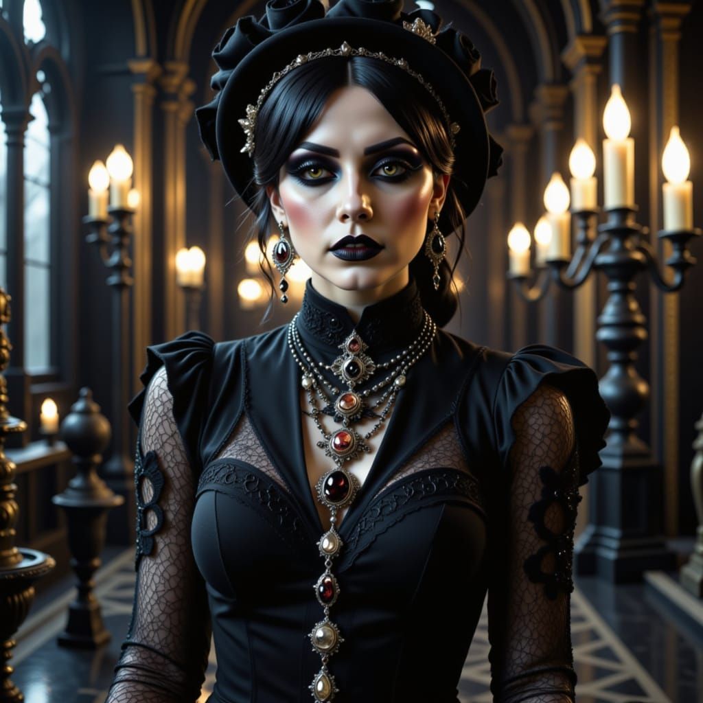 goth singer in the style of <lora:Gothify-her:1.5>