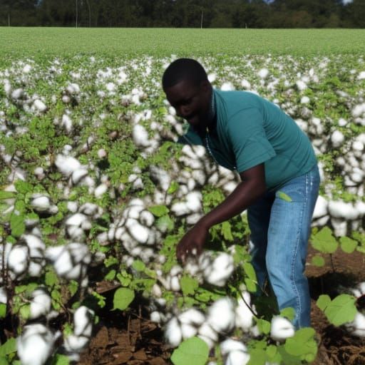 Black slaive picking cotton AI Generated Artwork NightCafe Creator